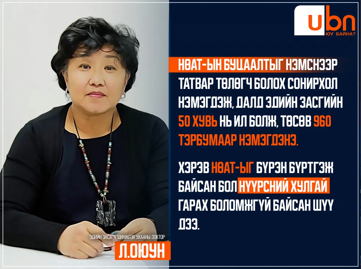 Л.Оюун: НӨАТ-ын урамшууллыг нэмснээр далд эдийн засаг ил болж, төсвийн орлого нэмэгдэнэ