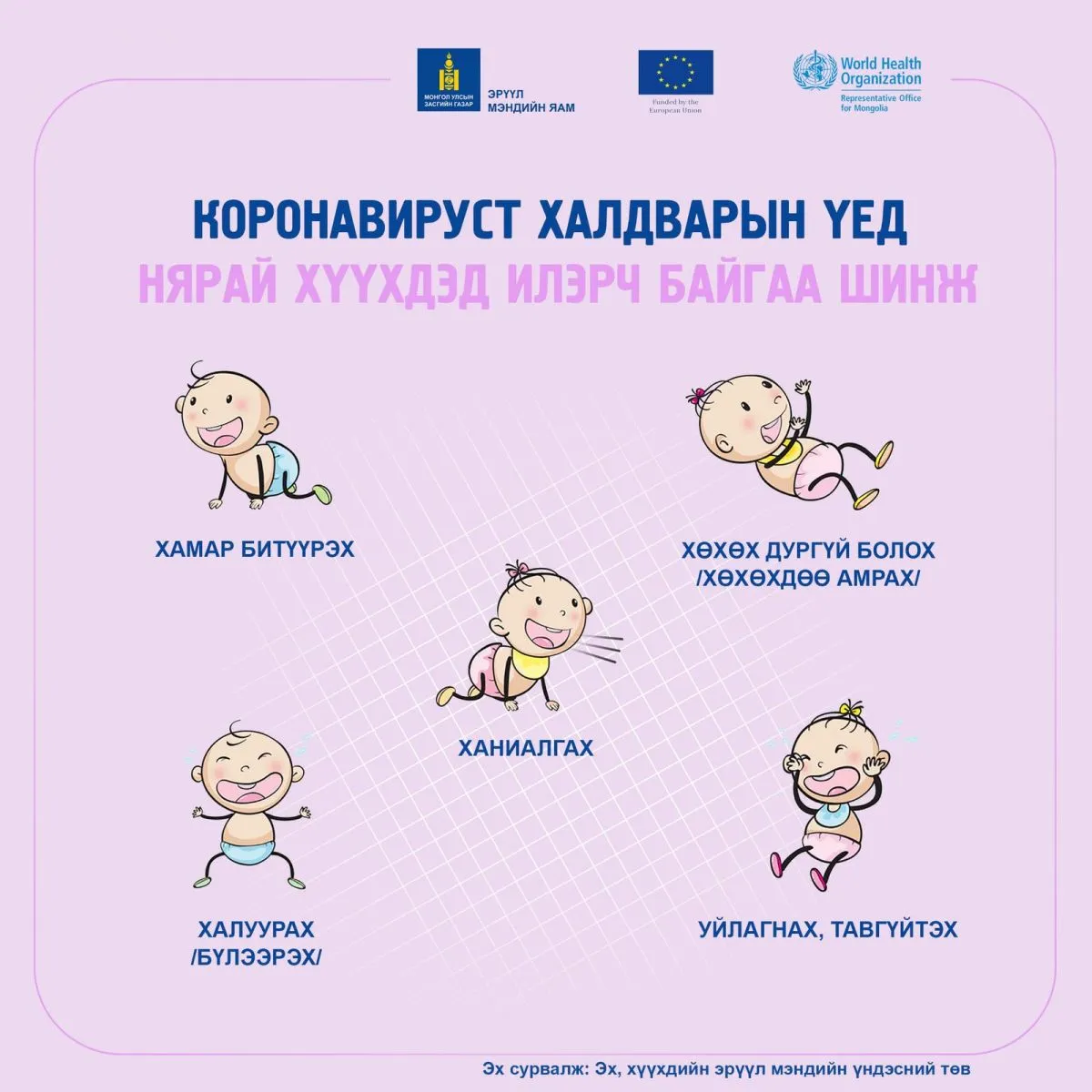 Нярай хүүхэд халдварт өртвөл дараах шинж тэмдэг илэрнэ