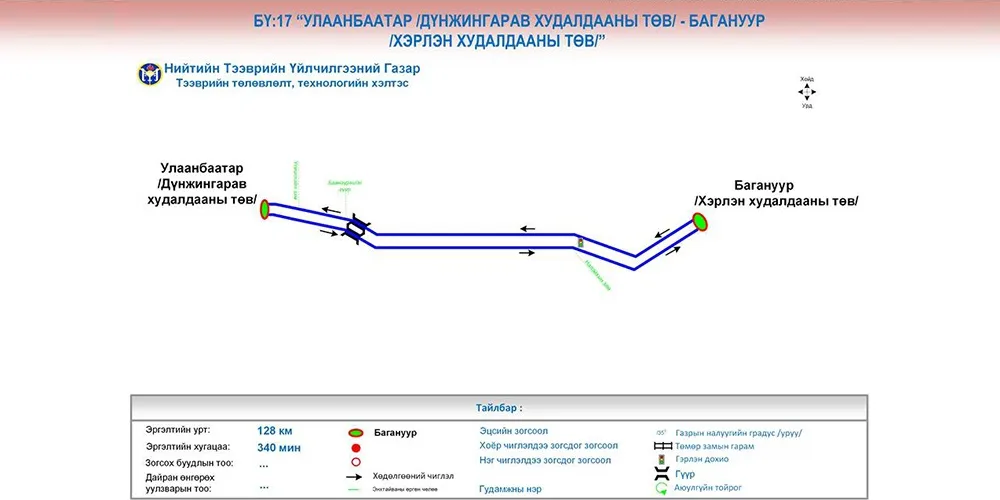 БҮ:17 “Улаанбаатар /Дүнжингарав худалдааны төв/- Багануур /Хэрлэн худалдааны төв/” чиглэл явж эхэллээ