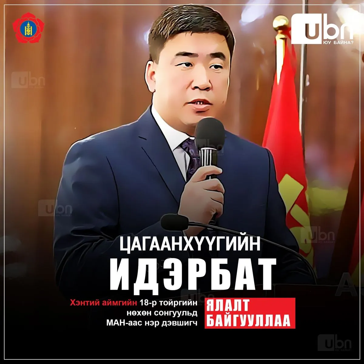НӨХӨН СОНГУУЛЬ: Ц.Идэрбат Хэнтий аймгийн нөхөн сонгуульд ялалт байгууллаа