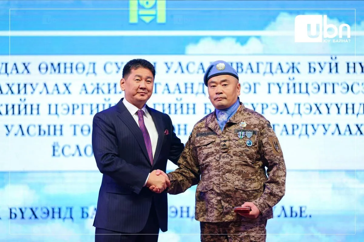 Өмнөд Суданд энхийг сахиулах ажиллагаанд оролцсон дайчдыг төрийн одон, медалиар шагнав