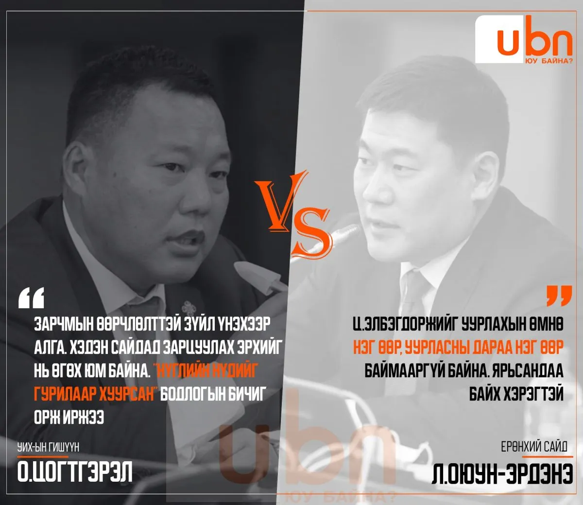 ДУЭЛЬ: О.Цогтгэрэл VS Л.Оюун-Эрдэнэ /Баялгийн сан/